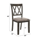 Claudia II Side Chair 2Pc, Beige Fabric & Weathered Gray Finish Acme