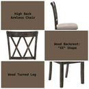 Claudia II Side Chair 2Pc, Beige Fabric & Weathered Gray Finish Acme