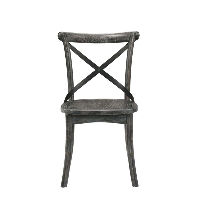 Kendric Side Chair 2Pc, Rustic Gray Finish Acme