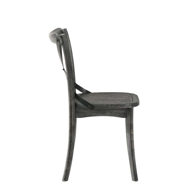 Kendric Side Chair 2Pc, Rustic Gray Finish Acme