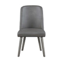 Waylon Side Chair 2Pc, Gray Faux Leather & Gray Oak Finish Acme