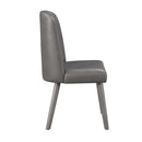 Waylon Side Chair 2Pc, Gray Faux Leather & Gray Oak Finish Acme