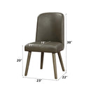 Waylon Side Chair 2Pc, Gray Faux Leather & Gray Oak Finish Acme