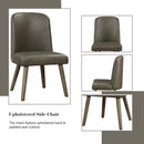 Waylon Side Chair 2Pc, Gray Faux Leather & Gray Oak Finish Acme