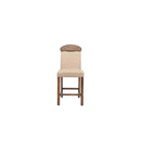 Maurice Counter Height Chair 2Pc, Linen & Oak Finish Acme
