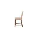 Maurice Counter Height Chair 2Pc, Linen & Oak Finish Acme