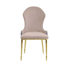 Caolan Side Chair 2Pc, Tan, Lavender Fabric & Gold Finish Acme