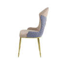 Caolan Side Chair 2Pc, Tan, Lavender Fabric & Gold Finish Acme