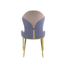 Caolan Side Chair 2Pc, Tan, Lavender Fabric & Gold Finish Acme