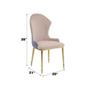 Caolan Side Chair 2Pc, Tan, Lavender Fabric & Gold Finish Acme