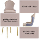 Caolan Side Chair 2Pc, Tan, Lavender Fabric & Gold Finish Acme