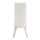 Gianna Side Chair 2Pc, Ivory Faux Leather & Stainless Steel Acme