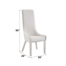 Gianna Side Chair 2Pc, Ivory Faux Leather & Stainless Steel Acme