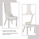 Gianna Side Chair 2Pc, Ivory Faux Leather & Stainless Steel Acme
