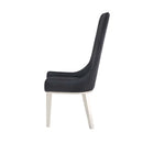 Gianna Side Chair 2Pc, Black Velvet & Stainless Steel Acme