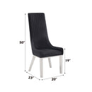Gianna Side Chair 2Pc, Black Velvet & Stainless Steel Acme