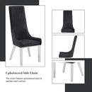 Gianna Side Chair 2Pc, Black Velvet & Stainless Steel Acme