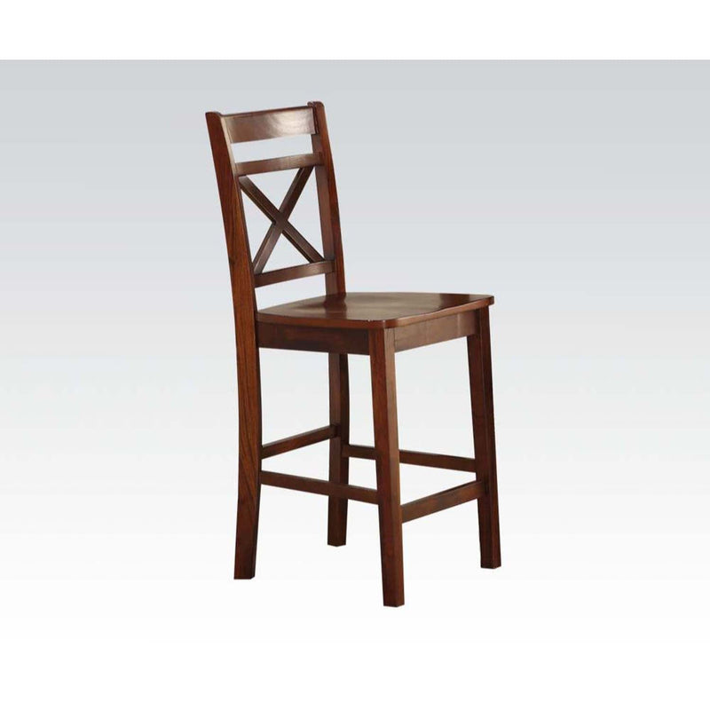 Tartys Counter Height Chair 2Pc, Cherry Finish Acme
