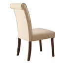 Gasha Side Chair 2Pc, Beige Linen & Walnut Finish Acme