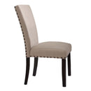 Nolan Side Chair 2Pc, Linen & Salvage Dark Oak Finish Acme