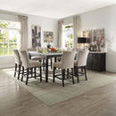 Nolan Counter Height Chair 2Pc, Beige Linen & Salvage Dark Oak Finish Acme