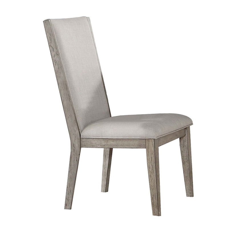 Rocky Side Chair 2Pc, Fabric & Gray Oak Finish Acme