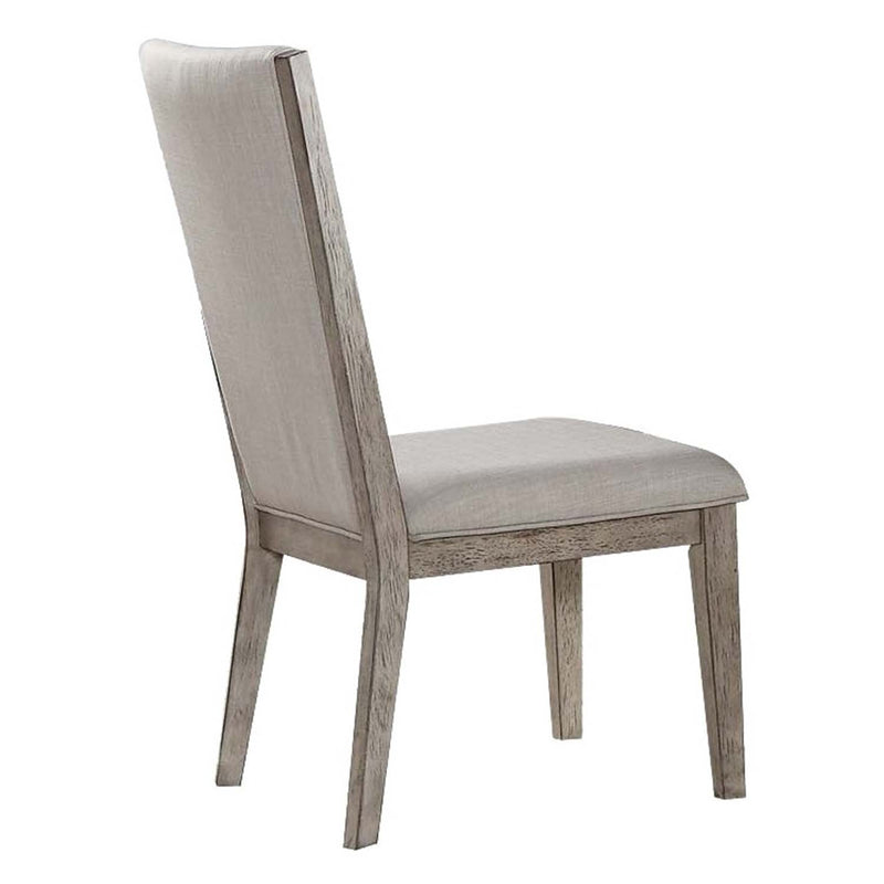 Rocky Side Chair 2Pc, Fabric & Gray Oak Finish Acme