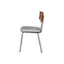Jurgen Side Chair 2Pc, Gray Faux Leather, Oak & Silver Finish Acme