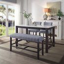 Yelena Counter Height Chair 2Pc, Fabric & Weathered Espresso Finish Acme