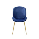 Chuchip Side Chair 2Pc, Blue Velvet & Gold Finish Acme