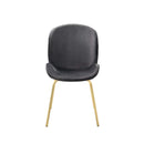 Chuchip Side Chair 2Pc, Gray Velvet & Gold Finish Acme