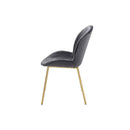 Chuchip Side Chair 2Pc, Gray Velvet & Gold Finish Acme