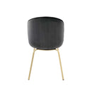Chuchip Side Chair 2Pc, Gray Velvet & Gold Finish Acme