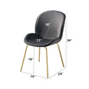 Chuchip Side Chair 2Pc, Gray Velvet & Gold Finish Acme
