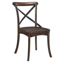 Kaelyn Side Chair 2Pc, Dark Oak & Black Metal Finish Acme