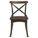 Kaelyn Side Chair 2Pc, Dark Oak & Black Metal Finish Acme