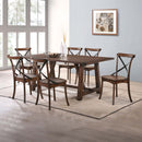 Kaelyn Side Chair 2Pc, Dark Oak & Black Metal Finish Acme