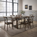 Kaelyn Side Chair 2Pc, Dark Oak & Black Metal Finish Acme