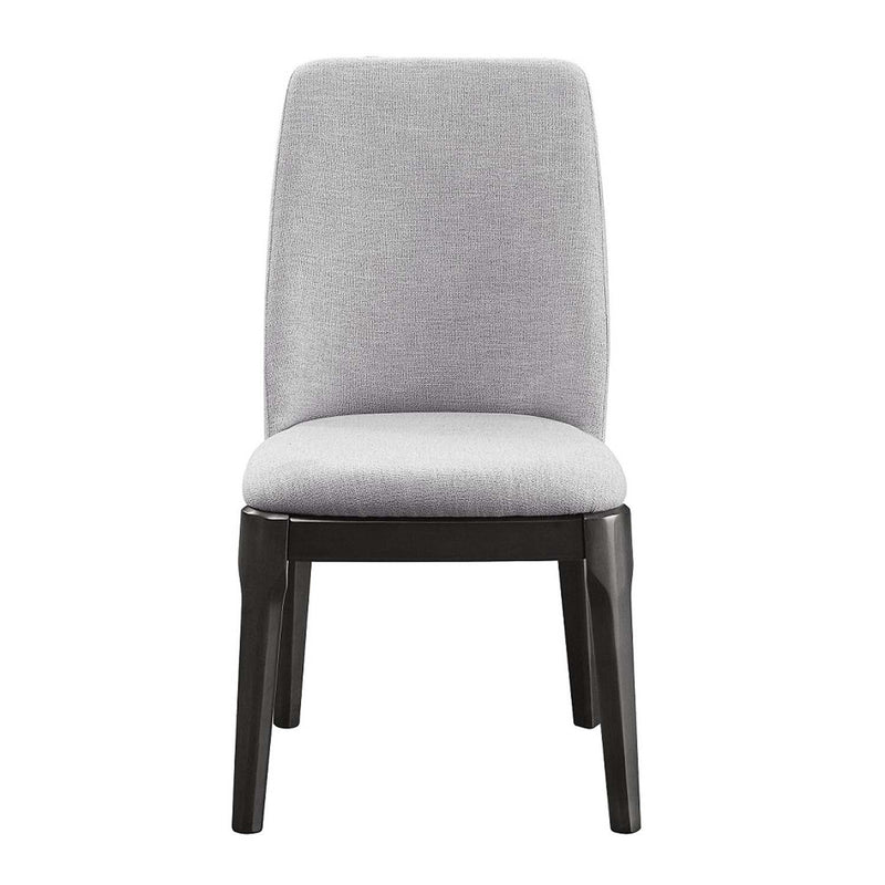 Madan Side Chair 2Pc, Light Gray Linen & Gray Oak Finish Acme