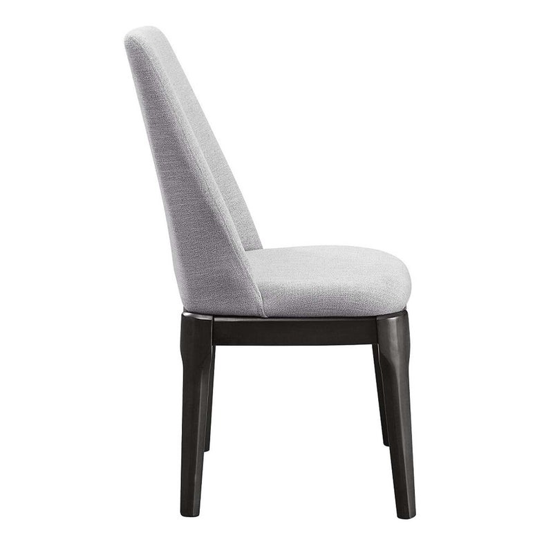 Madan Side Chair 2Pc, Light Gray Linen & Gray Oak Finish Acme
