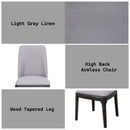 Madan Side Chair 2Pc, Light Gray Linen & Gray Oak Finish Acme
