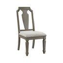 Zumala Side Chair 2Pc, Beige Linen & Weathered Oak Finish Acme