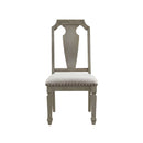 Zumala Side Chair 2Pc, Beige Linen & Weathered Oak Finish Acme