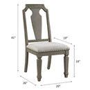 Zumala Side Chair 2Pc, Beige Linen & Weathered Oak Finish Acme