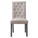 Yabeina Side Chair 2Pc, Beige Linen & Gray Finish Acme