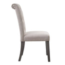 Yabeina Side Chair 2Pc, Beige Linen & Gray Finish Acme