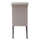 Yabeina Side Chair 2Pc, Beige Linen & Gray Finish Acme