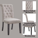 Yabeina Side Chair 2Pc, Beige Linen & Gray Finish Acme