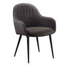 Caspian Side Chair 2Pc, Dark Gray Fabric & Black Finish Acme
