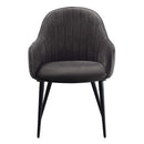 Caspian Side Chair 2Pc, Dark Gray Fabric & Black Finish Acme